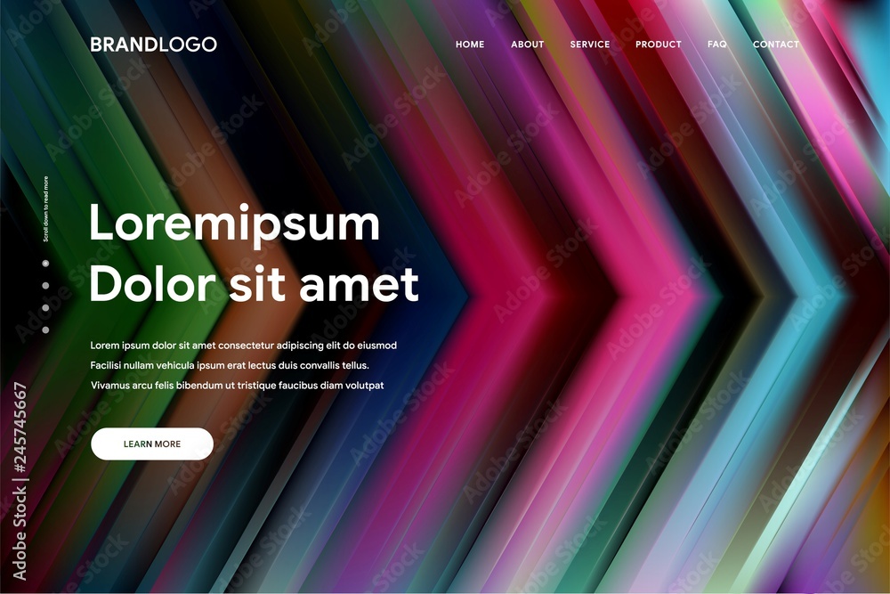 Wall mural vector illustration of abstract gradient background and minimal modern design for landing page templ