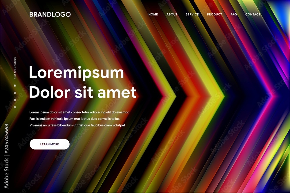 Wall mural vector illustration of abstract gradient background and minimal modern design for landing page templ