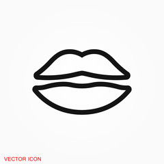 Lips icon, kiss icon, logo, illustration, vector sign symbol for design
