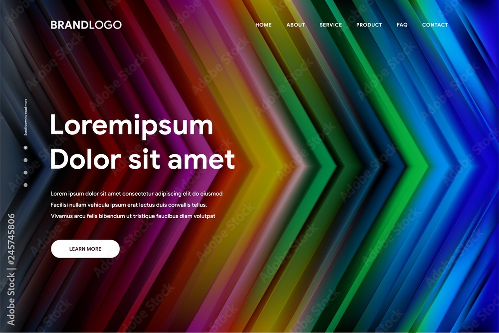 Wall mural vector illustration of abstract gradient background and minimal modern design for landing page templ