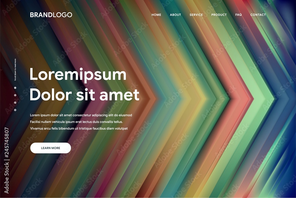 Wall mural vector illustration of abstract gradient background and minimal modern design for landing page templ