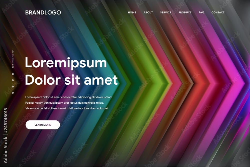 Wall mural vector illustration of abstract gradient background and minimal modern design for landing page templ