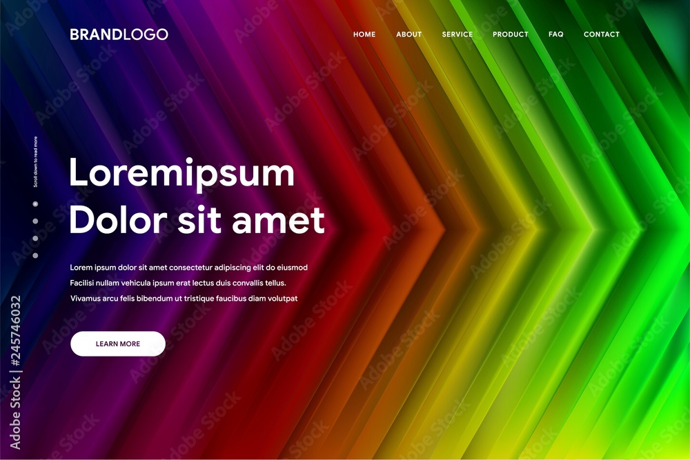 Wall mural vector illustration of abstract gradient background and minimal modern design for landing page templ
