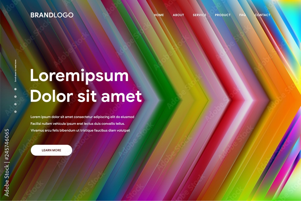 Wall mural vector illustration of abstract gradient background and minimal modern design for landing page templ