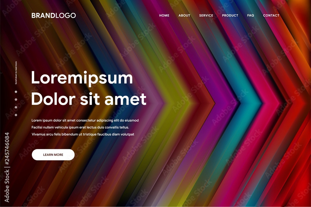 Wall mural vector illustration of abstract gradient background and minimal modern design for landing page templ