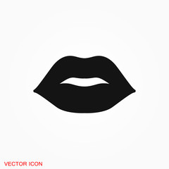 Lips icon, kiss icon, logo, illustration, vector sign symbol for design