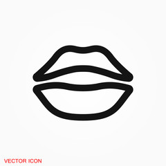 Lips icon, kiss icon, logo, illustration, vector sign symbol for design