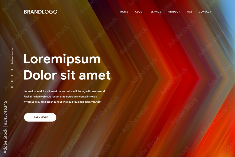 Wall mural vector illustration of abstract gradient background and minimal modern design for landing page templ