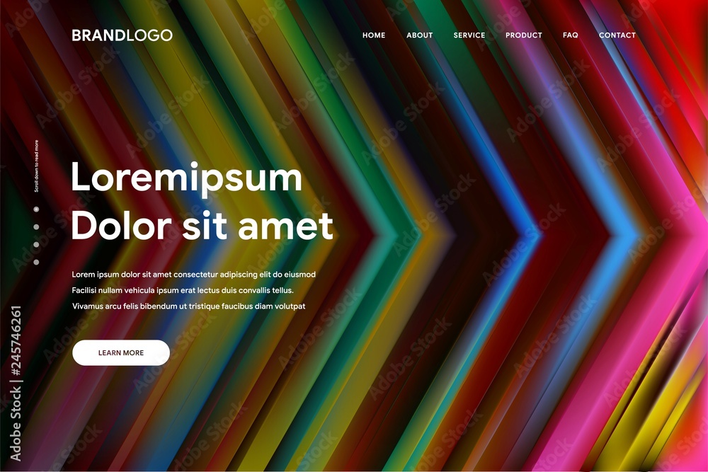 Wall mural vector illustration of abstract gradient background and minimal modern design for landing page templ