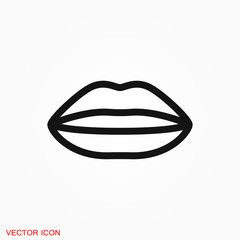 Lips icon, kiss icon, logo, illustration, vector sign symbol for design