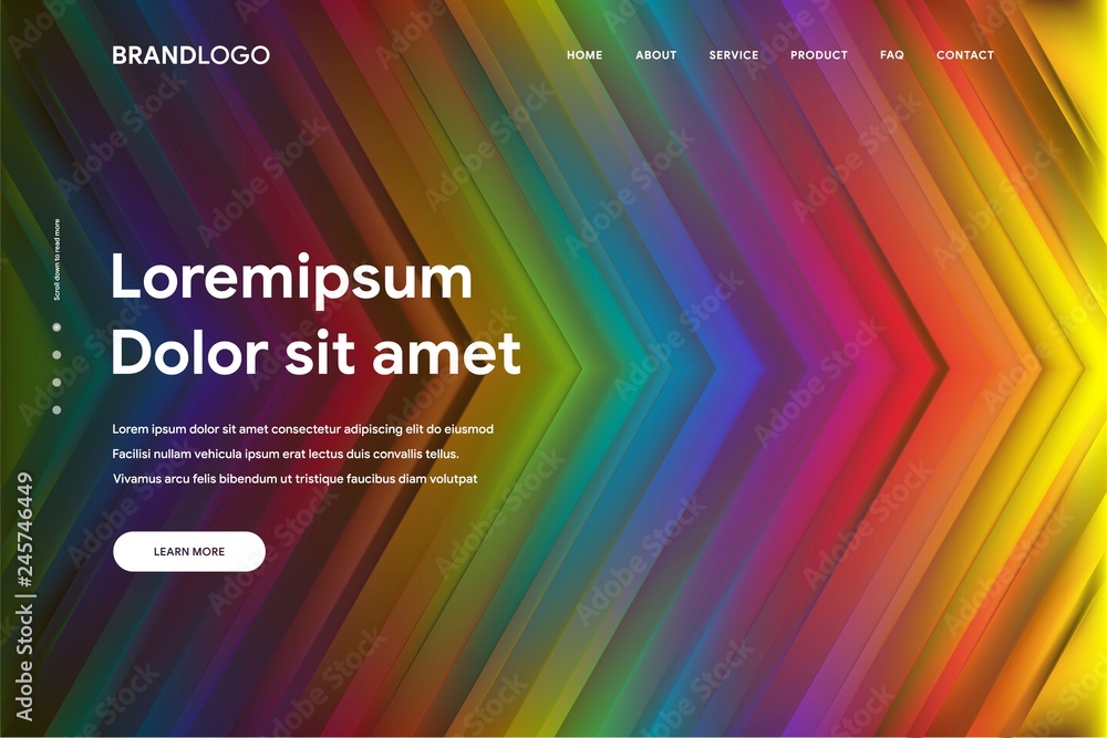 Wall mural vector illustration of abstract gradient background and minimal modern design for landing page templ