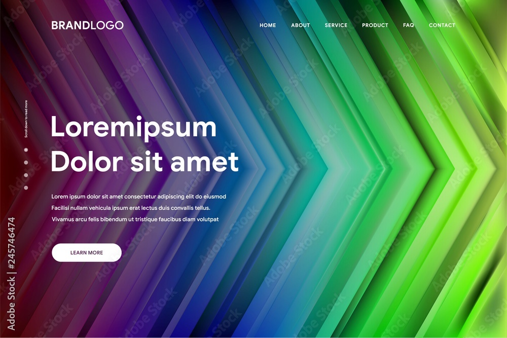 Wall mural vector illustration of abstract gradient background and minimal modern design for landing page templ