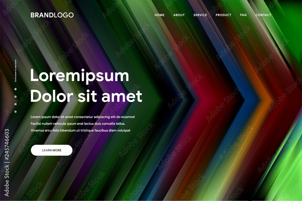Wall mural vector illustration of abstract gradient background and minimal modern design for landing page templ