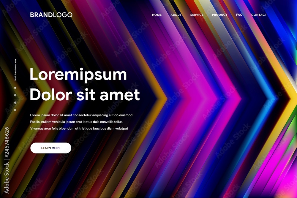 Wall mural vector illustration of abstract gradient background and minimal modern design for landing page templ