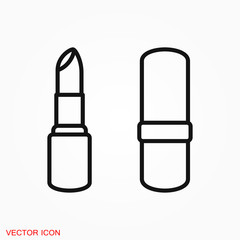 Lipstick icon, flat logo of lipstick, vector sign symbol for design