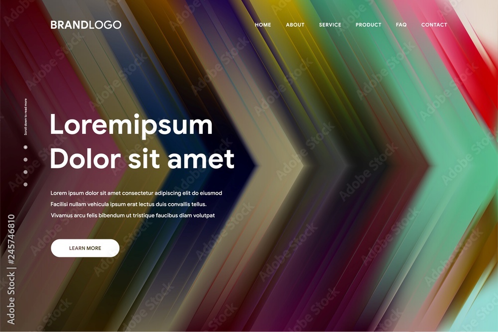 Wall mural vector illustration of abstract gradient background and minimal modern design for landing page templ