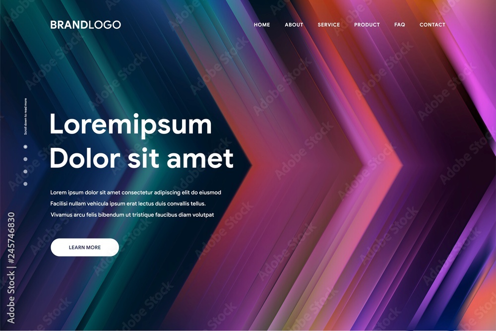 Wall mural vector illustration of abstract gradient background and minimal modern design for landing page templ