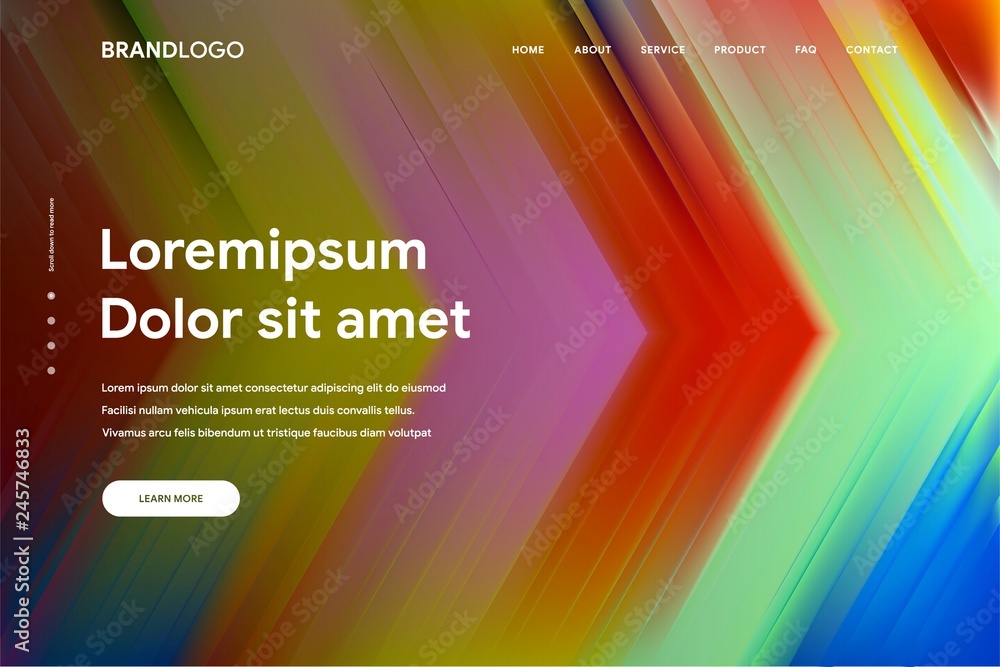 Wall mural vector illustration of abstract gradient background and minimal modern design for landing page templ