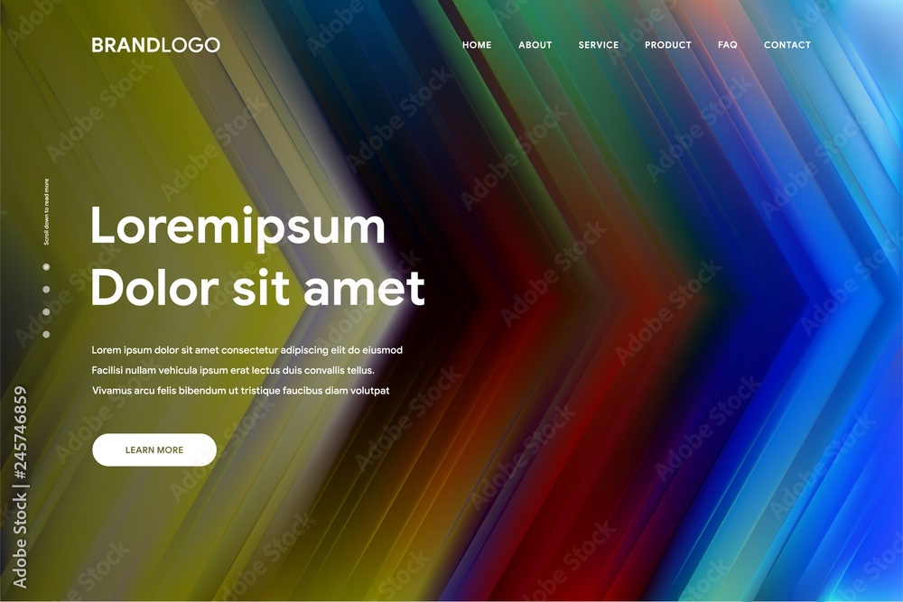 Wall mural vector illustration of abstract gradient background and minimal modern design for landing page templ