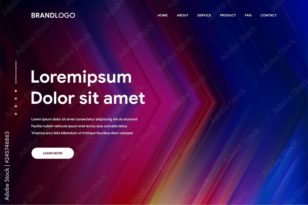 Wall mural vector illustration of abstract gradient background and minimal modern design for landing page templ