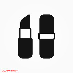 Lipstick icon, flat logo of lipstick, vector sign symbol for design