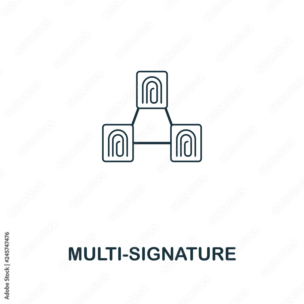 Aufkleber multi-signature outline icon. thin line style design from blockchain icons collection. creative mult