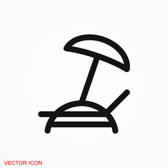 Chaise lounge icon logo, illustration, vector sign symbol for design