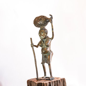 African ethnic bronze carving sculpture from IVORY COAST