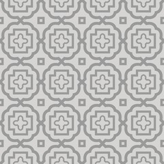 Abstract Vector Seamless Pattern With Abstract Floral And Leave Style. Repeating Sample Figure And Line. For Modern Interiors Design, Wallpaper, Textile Industry.