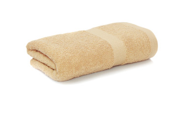light brown Towel isolated on a white