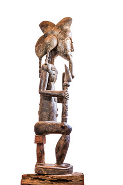 African ethnic wood carving from BAULE ethnic - IVORY COAST
