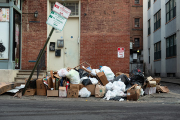 Trash in alley in philadelphia - Chinatown