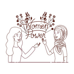 women with label women power avatar character