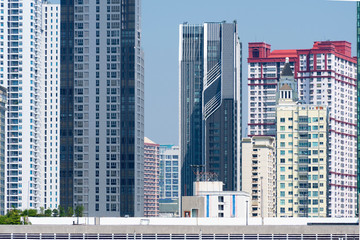 Density residential building vision blocked environment in Bangkok, Thailand.