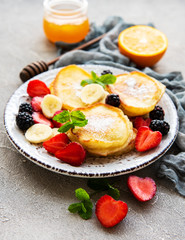 Delicious pancakes with berries