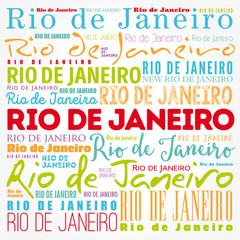 Rio de Janeiro wallpaper word cloud, travel concept background