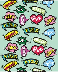 set of bubble text seamles pattern