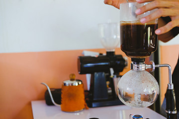 vacuum syphon coffee maker.  alternative brewing method