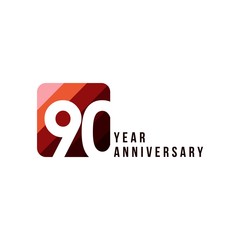 90 Year Anniversary Vector Template Design Illustration