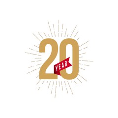 20 Year Anniversary Vector Template Design Illustration