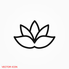 Lotus icon logo, illustration, vector sign symbol for design