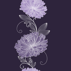 Seamless abstract pattern with chrysanthemum flowers.