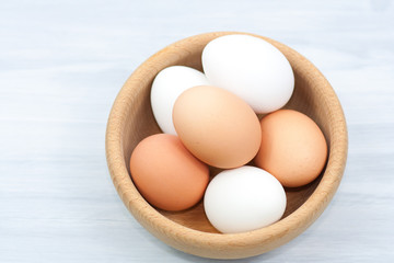 Chicken eggs. Healthy food and easter symbol.