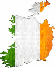 Grunge Ireland map with flag inside - Illustration