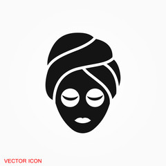 Facial mask icon logo, illustration, vector sign symbol for design