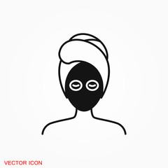 Facial mask icon logo, illustration, vector sign symbol for design