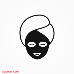 Facial mask icon logo, illustration, vector sign symbol for design