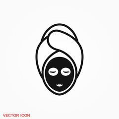 Facial mask icon logo, illustration, vector sign symbol for design