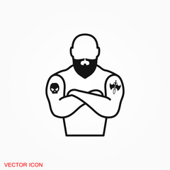 Body tattoo icon logo, illustration, vector sign symbol for design