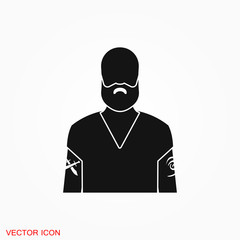 Body tattoo icon logo, illustration, vector sign symbol for design